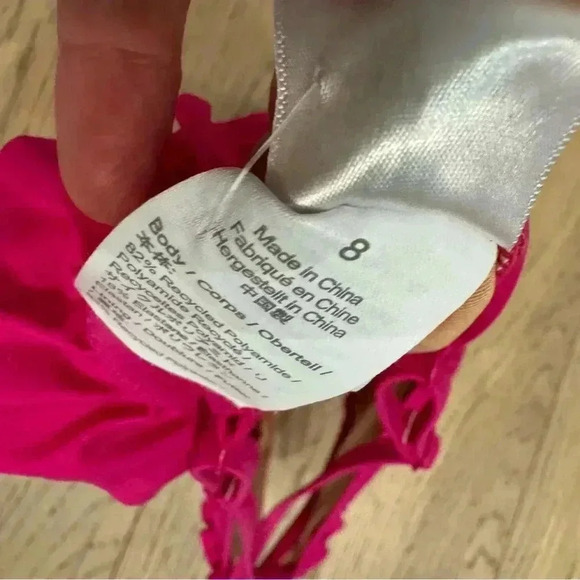 J Crew Plunge One Piece Swimsuit Pink Size 8 - Picture 4 of 4